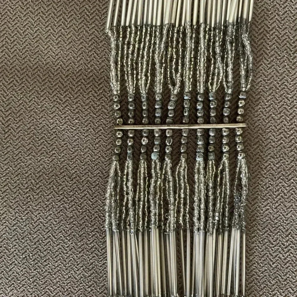 Beaded boho grey thick belt ties at back - Picture 5 of 6